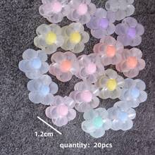 20 Stück 12mm matte Blumen Acrylperlen Mischfarben Abstandsperlen zum Armband, Ohrring und Basteln herstellen