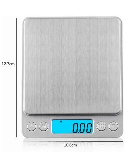 1個 3kg-0.1g 不鏽鋼廚房秤，多功能電子秤，高精度 0.01g，適用於食物烹飪烘焙