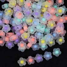 20 Stück 12mm matte Blumen Acrylperlen Mischfarben Abstandsperlen zum Armband, Ohrring und Basteln herstellen