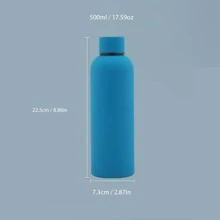1入組不銹鋼真空絕緣水瓶帶橡膠塗料, - 藍色 - 查看 4