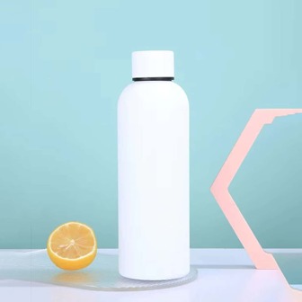 1 pieza Botella de agua de acero inoxidable vacío aislado con caucho pintura con anti deslizante función