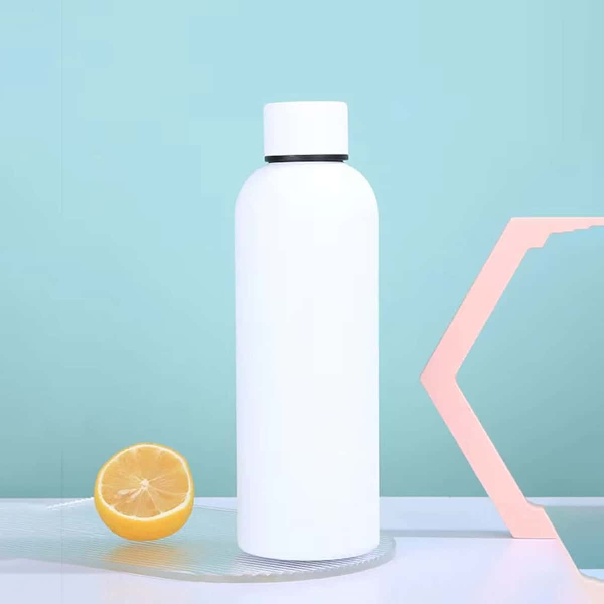 1入組不銹鋼真空絕緣水瓶帶橡膠塗料和防滑功能 - 白色 - 查看 1