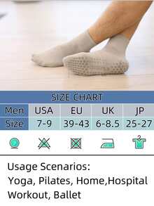 1pair Men's Low Cut Non-slip Socks With Dot Pattern, Solid Color, Suitable For Home, Exercise, Ballet, Pilates And Yoga - Black - View 2