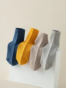 1pair Men's Low Cut Non-slip Socks With Dot Pattern, Solid Color, Suitable For Home, Exercise, Ballet, Pilates And Yoga - Black - View 8