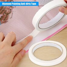 1pc 2cm Wide DIY Diamond Painting Anti-Pollution Adhesive Tape, Diamond Embroidery Tool Accessory, Art Masking Tape - White - View 1