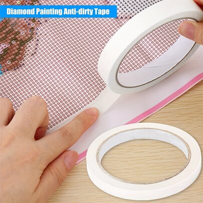 1pc 2cm Wide DIY Diamond Painting Anti-Pollution Adhesive Tape, Diamond Embroidery Tool Accessory, Art Masking Tape