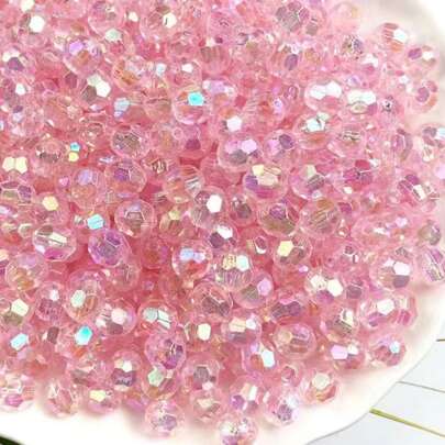 100 قطعة 6 مللي متر مختلط اللون لامعة الأوجه البيضاوي فاصل فضفاض الاكريليك الخرز Diy بها بنفسك صنع المجوهرات سوار قلادة القرط