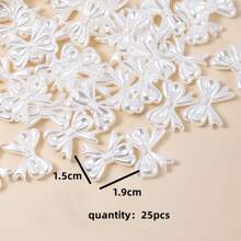 25 顆/包 19*15 毫米白色壓克力蝴蝶結形狀壓克力珠用於手鍊和項鍊製作 - 米色 - 查看 2