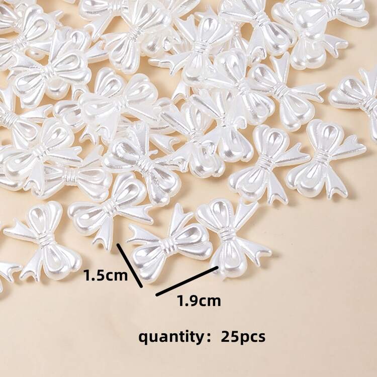 25 pièces/paquet Bracelet 19*15mm Blanc Acrylique Design Nœud Acrylique Perles Pour Et Fabrication De Collier - Beige - Voir 2
