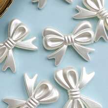 10入組/包29*22mm亞克力白色蝴蝶結形釘珠適用於手環,項鍊製作 - 米色 - 查看 2