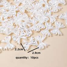10入組/包29*22mm亞克力白色蝴蝶結形釘珠適用於手環,項鍊製作 - 米色 - 查看 3
