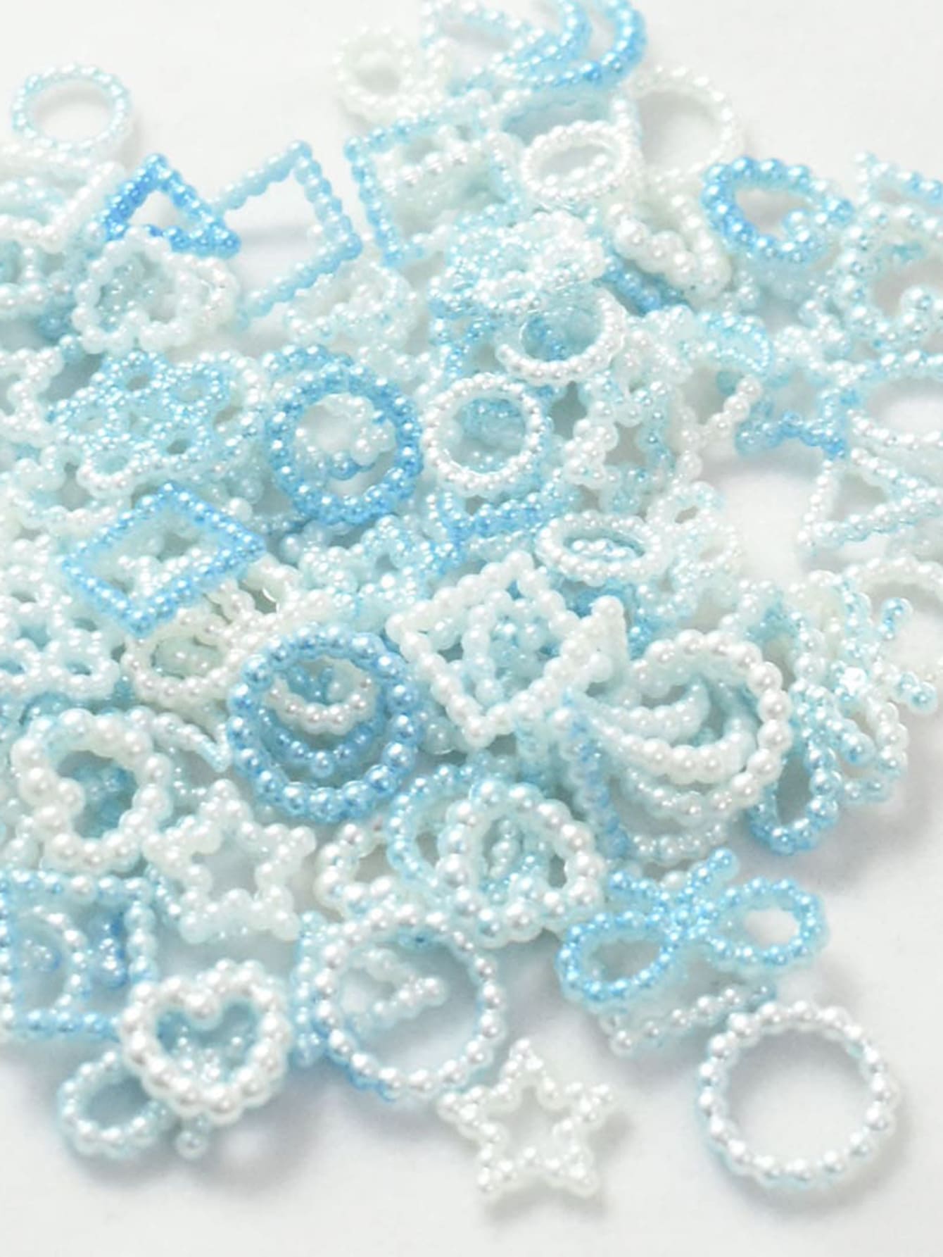 Yiwu Qiyou Accessories Co., LTD 1pack About 100 Acrylic Mixed Heart And Moon Design Beads For Making Bracelet Necklace - Blue - View 1
