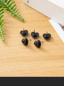 50pcs Plastic Love Thumbtack Shape Tack Binding Board Wall Nail Poster Photo Etc. Back To School