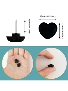 50pcs Plastic Love Thumbtack Shape Tack Binding Board Wall Nail Poster Photo Etc. Back To School