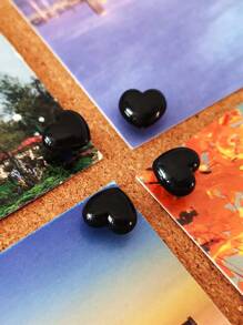 50pcs Plastic Love Thumbtack Shape Tack Binding Board Wall Nail Poster Photo Etc. Back To School