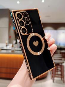 1pc Simple Nice Color Magsafe Magnetic Wireless Charging Phone Case, Four-Corner Anti-Fall Protective Cover Compatible With Samsung, Apple, Series Phones Waterproof Shockproof Scratch Resistant - Multicolor - View 4