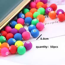 Yiwu Qiyou Accessories Co., LTD 50颗8毫米/0.31英寸亚克力圣诞珠，款式多样，适合制作手链、项链、耳环、钥匙扣和其他DIY珠宝和礼品。 - 彩色 - 查看 2