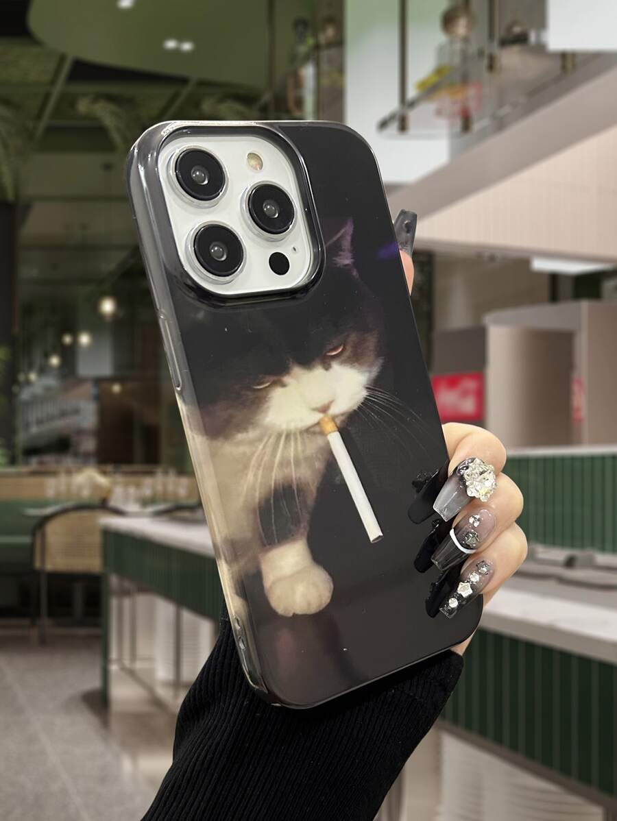 苹果猫图案手机壳 防水防震防摔防刮 - 彩色 - 查看 1