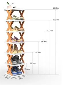 Green X-shaped Multi-layer Diy Shoe Rack For Home, No Installation Required, Shoe Cabinet For Entryway - Green - View 4