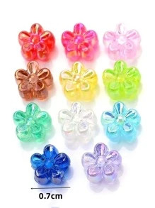 Yiwu Qiyou Accessories Co., LTD 100颗/包 7毫米 AB彩亚克力花珠，混合糖果色，带彩虹隔珠，适合制作手链、项链、DIY工艺品 - 彩色 - 查看 3