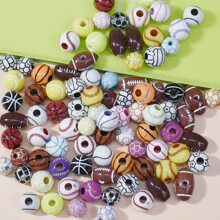 50 件/批量混合尺寸球形壓克力珠 DIY 珠寶配件 - 彩色 - 查看 2