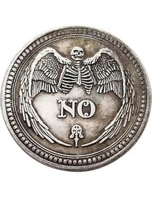 1入組手掌和太陽和月亮設計新奇硬幣 - 銀色 - 查看 4