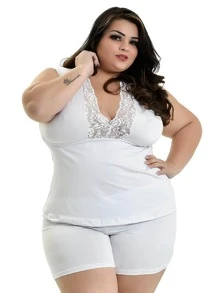 Plus Size Nightgowns & Sleepshirts - Blanco - Ver 2