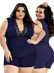 Plus Size Nightgowns & Sleepshirts - Azul Marino - Ver 1