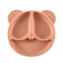 Em bé Silicone Đĩa ăn tối , Trẻ em Đĩa ăn tối , Cốc hút Định dạng Phim hoạt hình dễ thương Gấu Em bé Món ăn Phần bổ sung Bộ đồ ăn - màu nâu - Xem 1