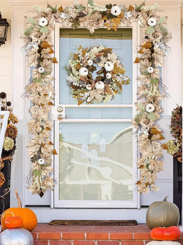 Ghirlanda Autunnale Con Foglie D'acero – Set Da 4 Pezzi, Lunghezza Totale 7,2 M, Colori Rosso, Arancio, Giallo, Per Decorare Casa, Matrimoni E Halloween