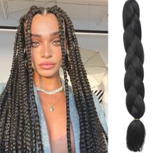 Extensiones Sintéticas Mechones de Pelo sin Costuras - Negro - Ver 1