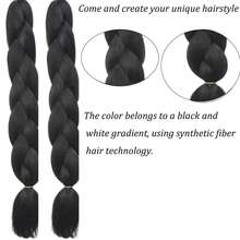 Extensiones Sintéticas Mechones de Pelo sin Costuras - Negro - Ver 4