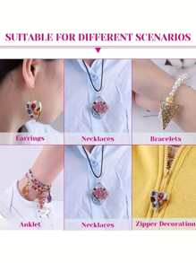 50 cái/bộ Mặt dây chuyền hình học DIY với 1 cuộn băng - Nhiều màu - Xem 4