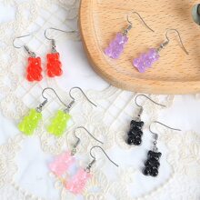 42pcs/set Cute Resin Teddy Bear & Milk Tea Cup Shaped Beads For Diy Bracelet, Necklace, Earring, Keychain, Party, Festival, Gift, Jewelry Making Supplies