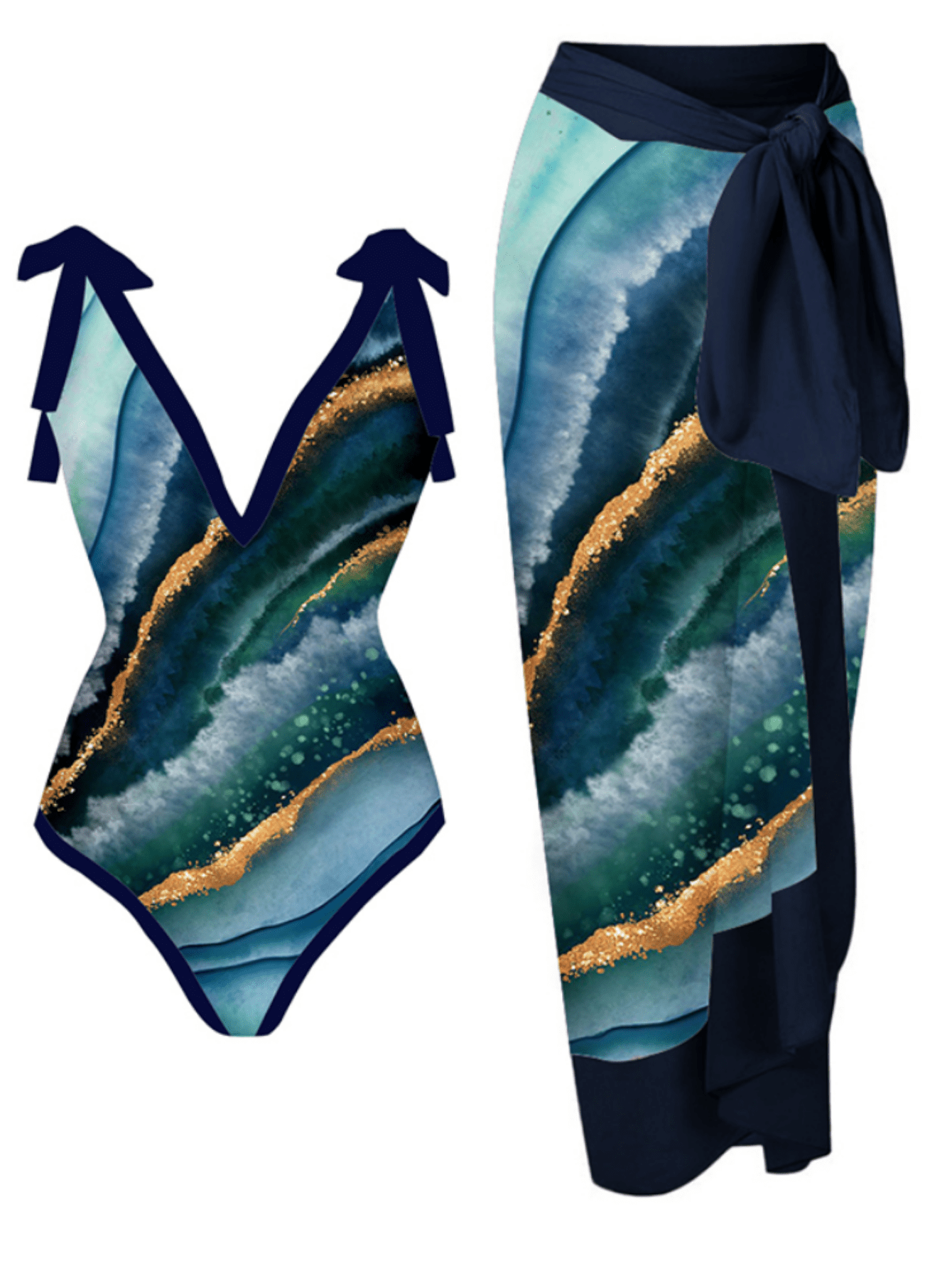 New Retro European And American Style Mesh Swimsuit With Onepiece