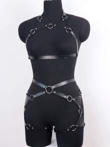 2pcs Women's Erotic Bondage Restraint Strap Set - Black - View 4