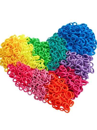 100 piezas de gomas de pelo de colores aleatorios, accesorios para el cabello, lazos para el cabello, coletas, cuerda para el cabello, decoración de belleza para el hogar y el dormitorio, regalo del Día de San Valentín