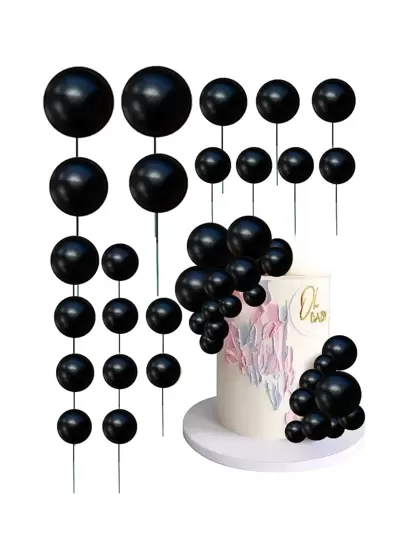 20 piezas de bolas de espuma doradas de tamaños mixtos para decoración de pasteles