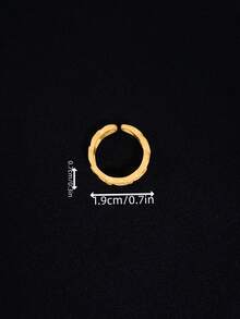 1 pieza Anillo amarillo estilo simple adecuado para uso diario - Amarillo - Ver 3