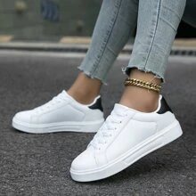 Giày thể thao thoải mái thông thường dành cho nam mới, Giày thể thao màu trắng dành cho cặp đôi - trắng - Xem 3