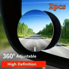 2入組360°調節的盲點鏡,2"圓形高清玻璃無框覆蓋後視鏡外部配件,帶可調整角度粘貼底座,適用於汽車suv和卡車-使用廣角後視鏡更安全駕駛! - 彩色 - 查看 1