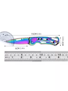 1 pieza Cuchillo de acero inoxidable para acampar al aire libre autoafilable, cuchillo plegable portátil, cuchillo de camping, cuchillo plegable portátil para frutas, cuchillo de bolsillo para utensilios de cocina