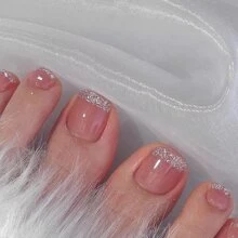 24 piezas transparente brillante francés pedicure Manicura Pegatinas para verano uña de dedo de pie + 1 pieza gelatina gel - Multicolor - Ver 1