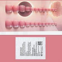 24 piezas transparente brillante francés pedicure Manicura Pegatinas para verano uña de dedo de pie + 1 pieza gelatina gel - Multicolor - Ver 3