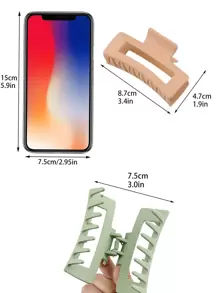 10个/包 马卡龙糖果色哑光方形发夹，8.5厘米，多巴胺发爪夹 发夹 发卡 发饰 发夹 发卡 发卡夹，学生用品，大学秋冬季女士发饰，适合度假装扮和夏季装扮 - 彩色 - 查看 4