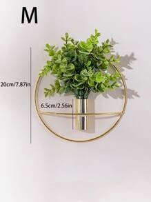 1pc Creative Nordic Style Iron Wall Decoration For Bedroom, Living Room, Office, Dining Room Or Tv Wall, Including Artificial Flowers For Wall Decoration,Home Decor ,Room Decor,Wall Decor Gifts Birthday Graduation