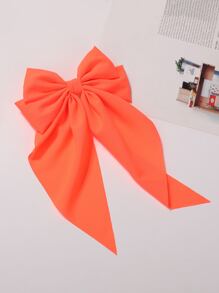 1 件女士时尚简约百搭蝴蝶结设计马尾辫夹 - 亮橙色 - 查看 3