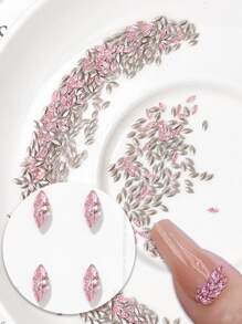 50 件装马眼水钻美甲装饰 DIY 指甲饰品 指甲宝石 美甲用品 - 粉色 - 查看 1