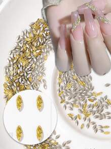 50 viên đá mắt ngựa trang trí móng tay nghệ thuật - Màu vàng - Xem 1