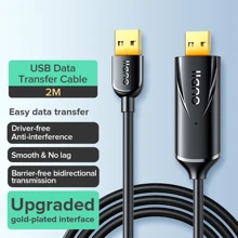 Llano USB A 转 A 公头电缆 6.6 英尺，USB 转 USB 电缆 [永不破裂] USB 公头转公头电缆双端 USB 线兼容硬盘盒、DVD 播放器、笔记本电脑 - 黑色 - 查看 1